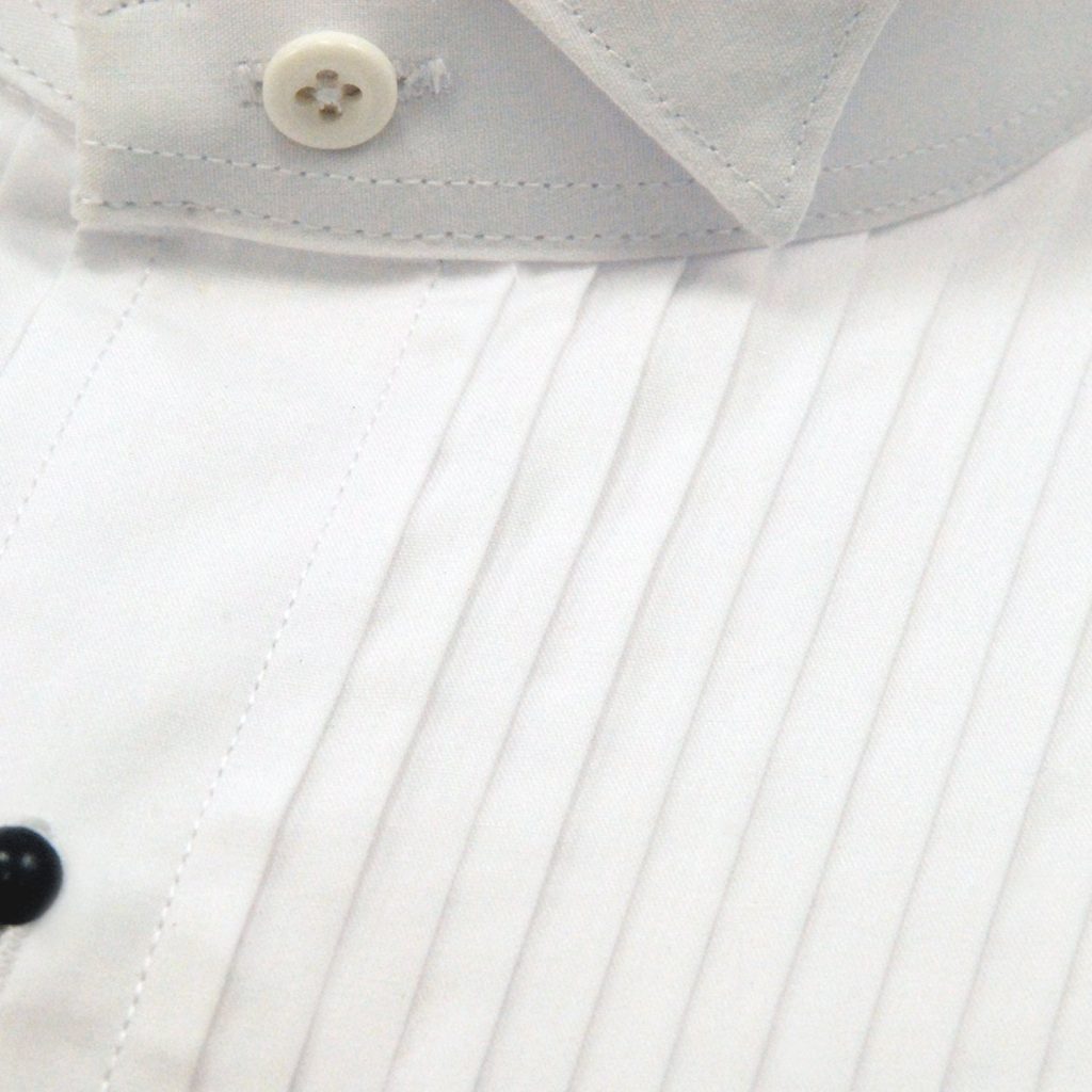Boys or Mens Tuxedo White Wing Collar 1/4" Pleat Suit Dress Shirt