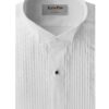 Boys or Mens Tuxedo White Wing Collar 1/4? Pleat Suit Dress Shirt