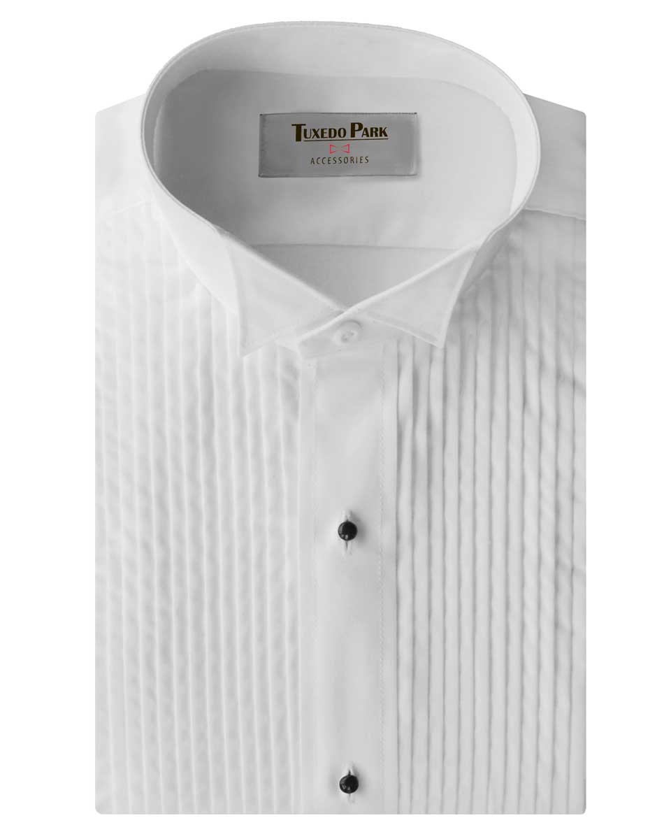 Boys or Mens Tuxedo White Wing Collar 1/4? Pleat Suit Dress Shirt