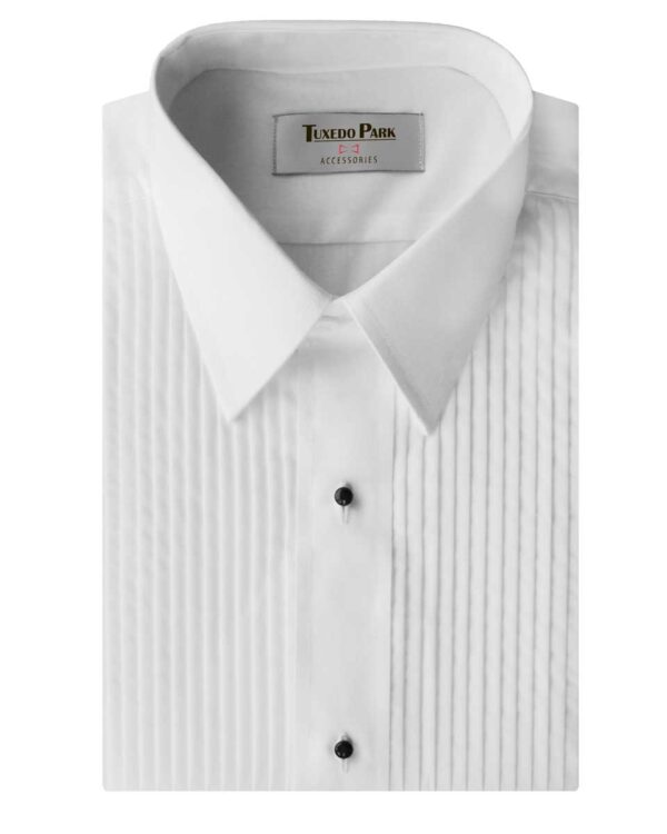 Boys or Mens Tuxedo White Laydown Collar 1/4? Pleat Suit Dress Shirt