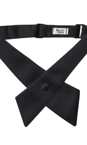 Boys Black Satin Crossover Tie