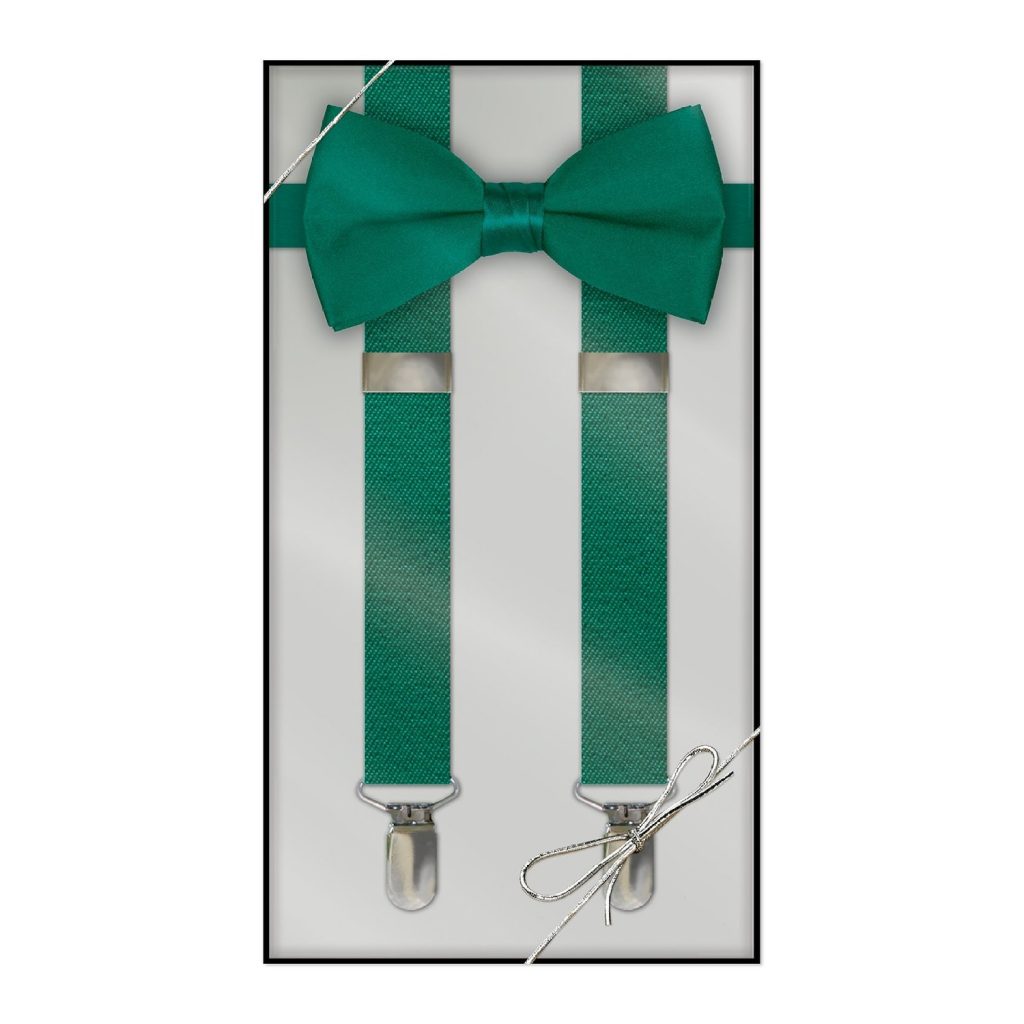 Boys Suspender & Bow Tie Gift Box Set - Emerald