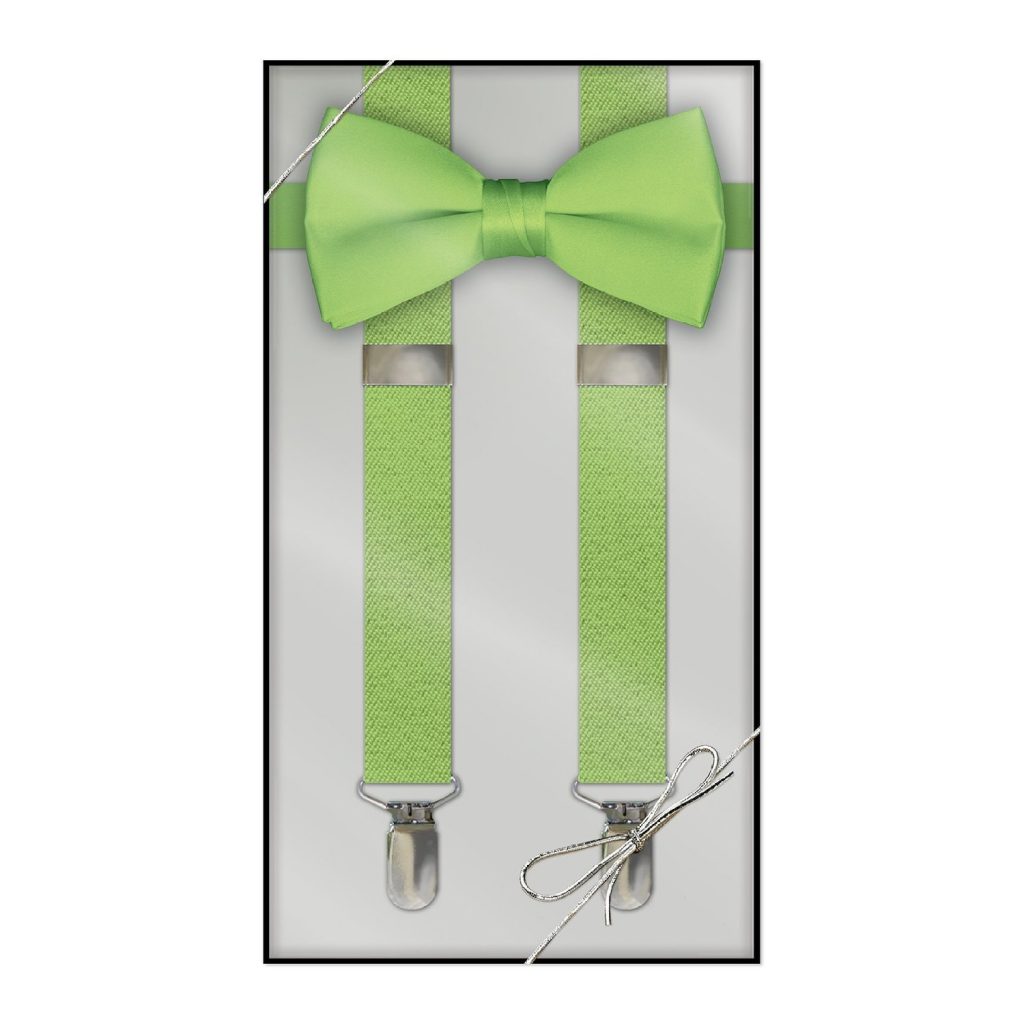 Boys Suspender & Bow Tie Gift Box Set - Lime