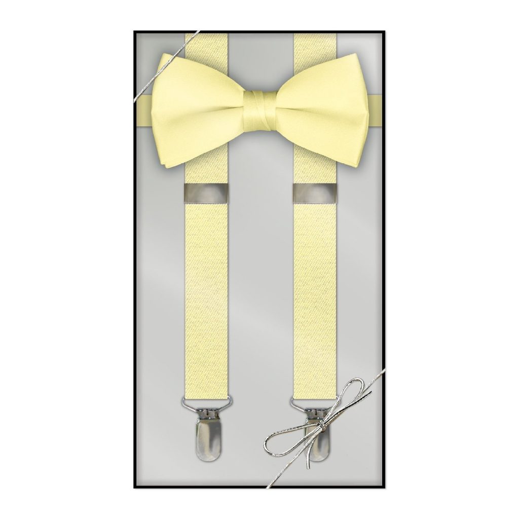 Boys Suspender & Bow Tie Gift Box Set - Yellow