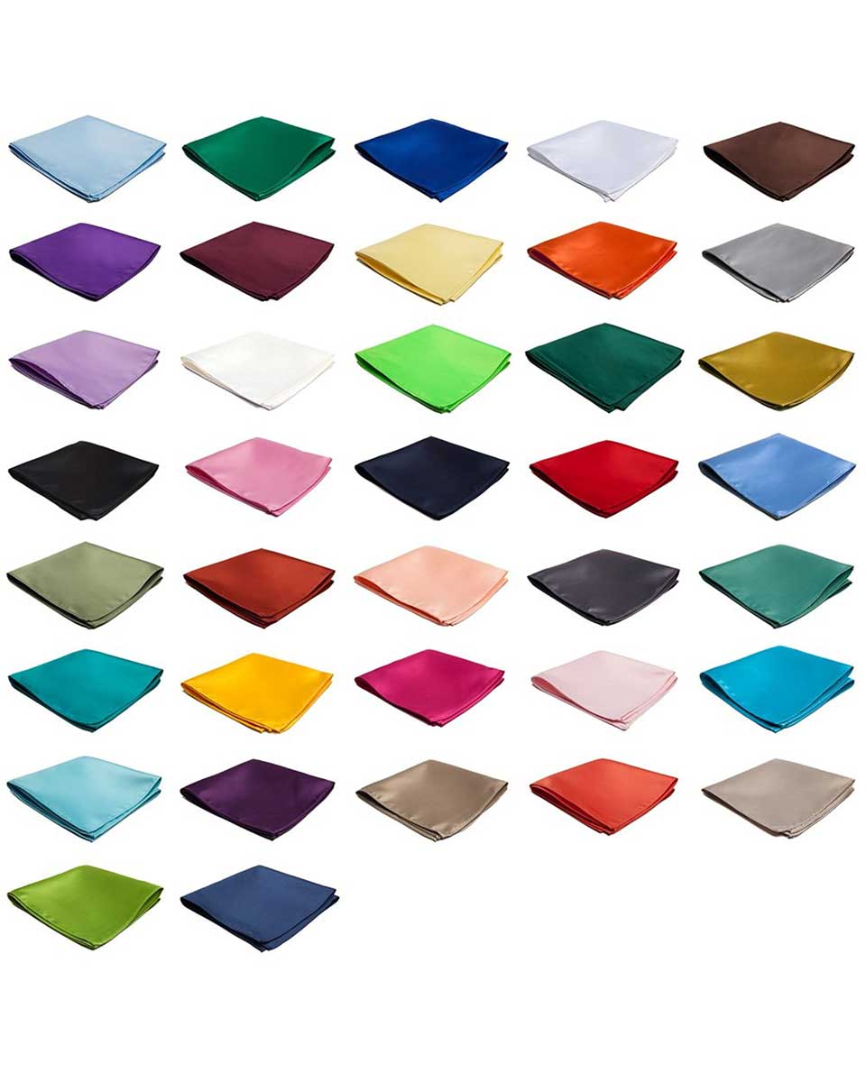 Satin Solid Color Pocket Square 10″ x 10″