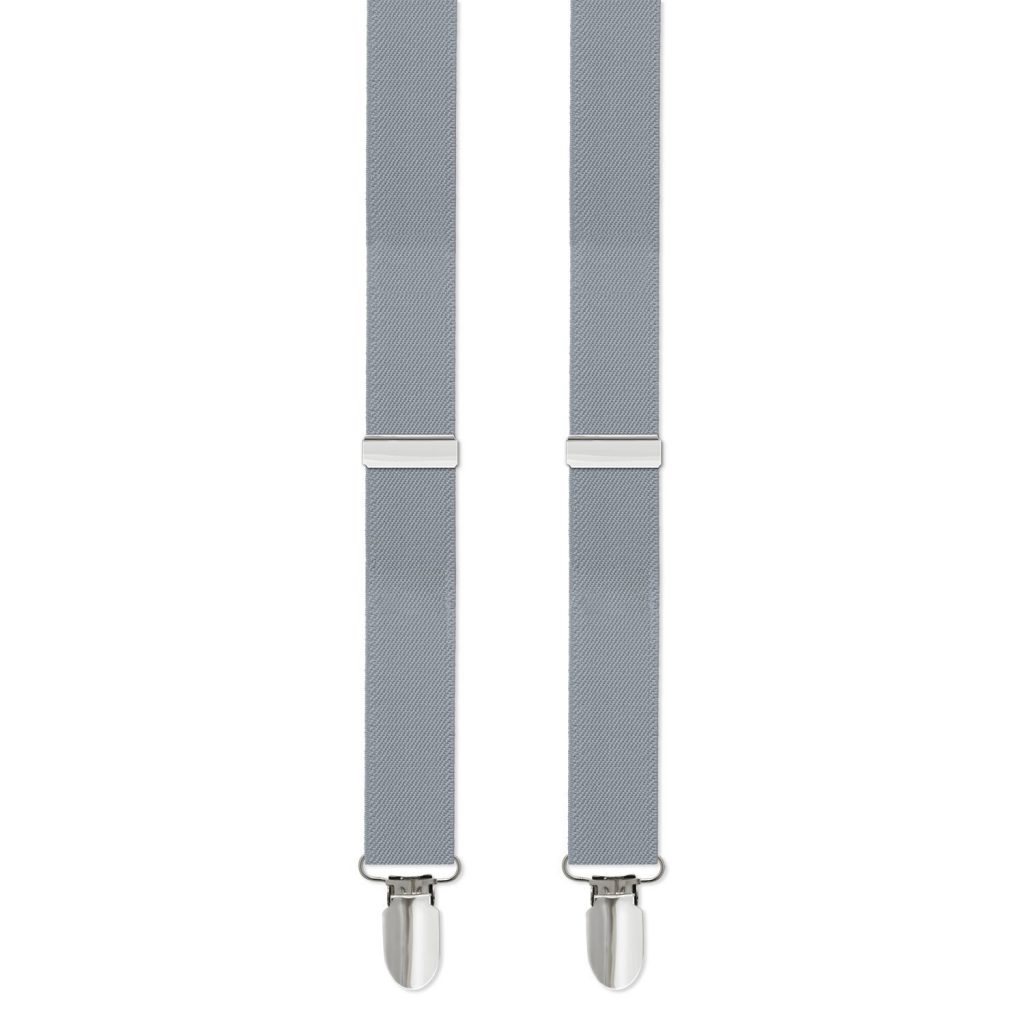 Mens/Boys Clip-on Suspenders, 1" with Silver Clip Available in Many Colors - Boys Silver
