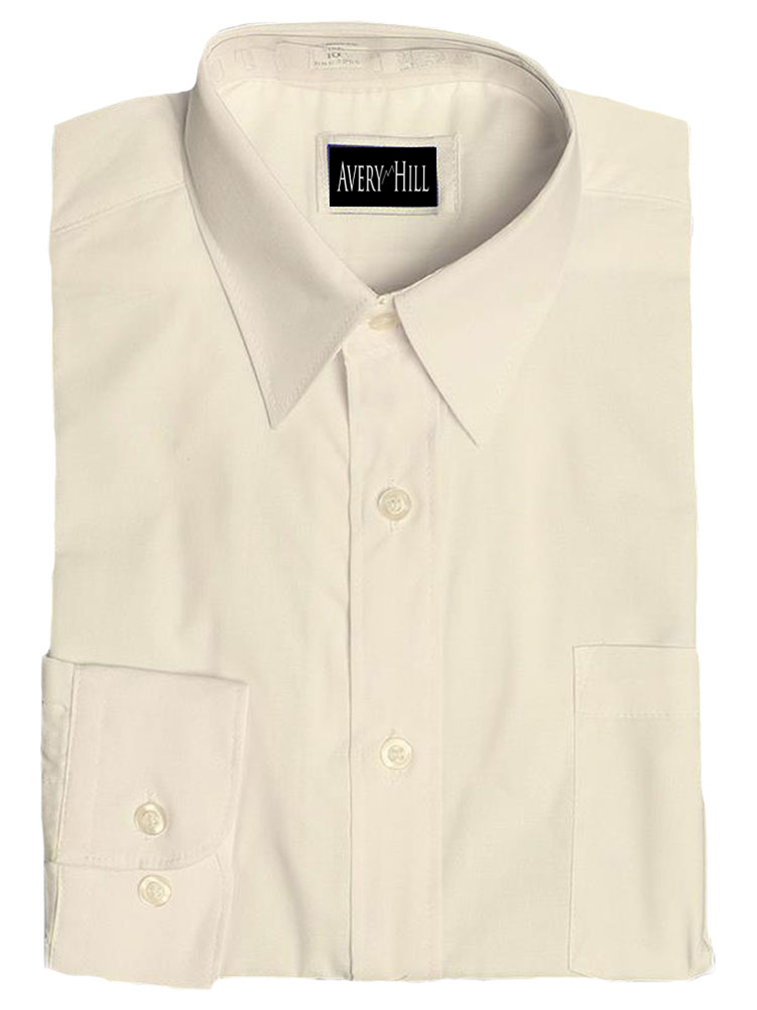 Boys White or Ivory Long Sleeve Wrinkle Resistant Dress Shirt IV 2T