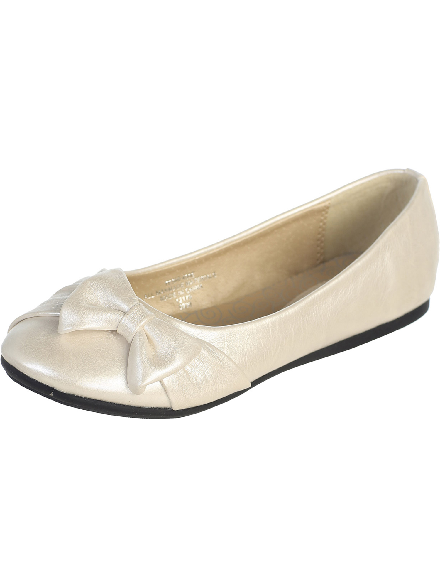 Ivory Pearl Girl's Flat Shoes with Side Bow Girl 1