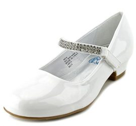 Girls Low Heel Dress Shoe With Rhinestone Strap