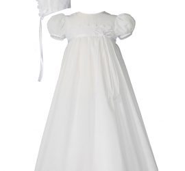 Girls 26? Cotton Christening Gown with Italian Lace