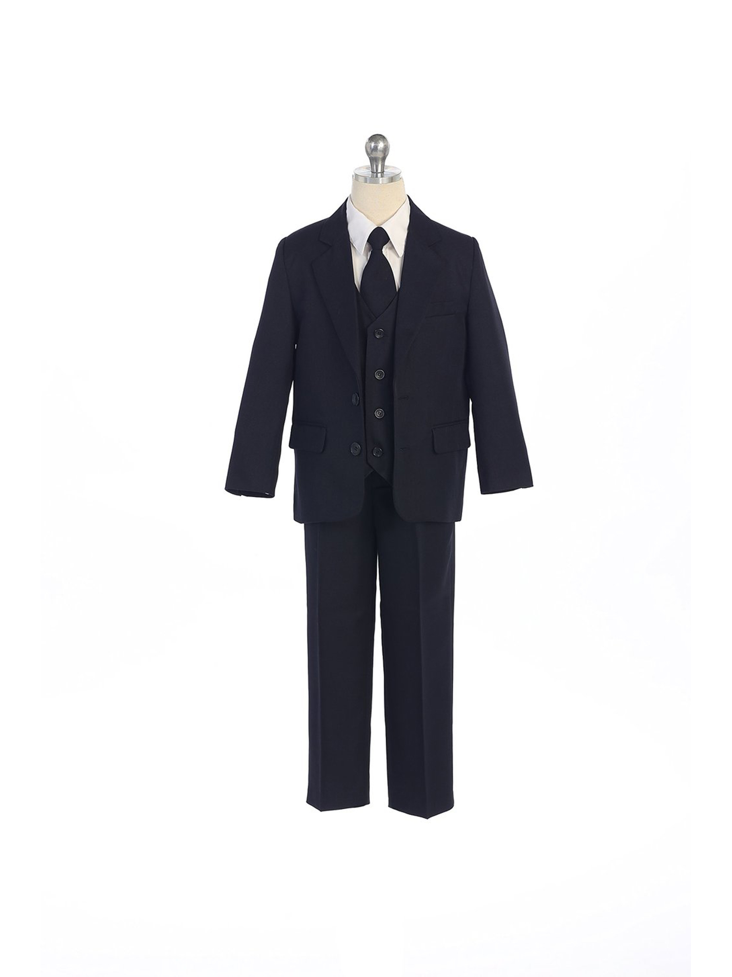 COLE Boys Suit with Shirt and Vest (5-Piece) - Navy Blue - Size 2