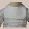 Boys White Polycotton Christening Baptism Romper with Screened Cross