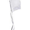 Baby Girls White Poly-Cotton Christening Baptism Hat with Lace Overlay and Flower Accents