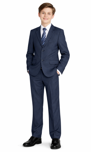 Teen boy in navy suit